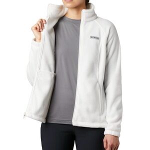 Columbia Women's Ivory Utility Fleece Jacket Great Condition Size Medium